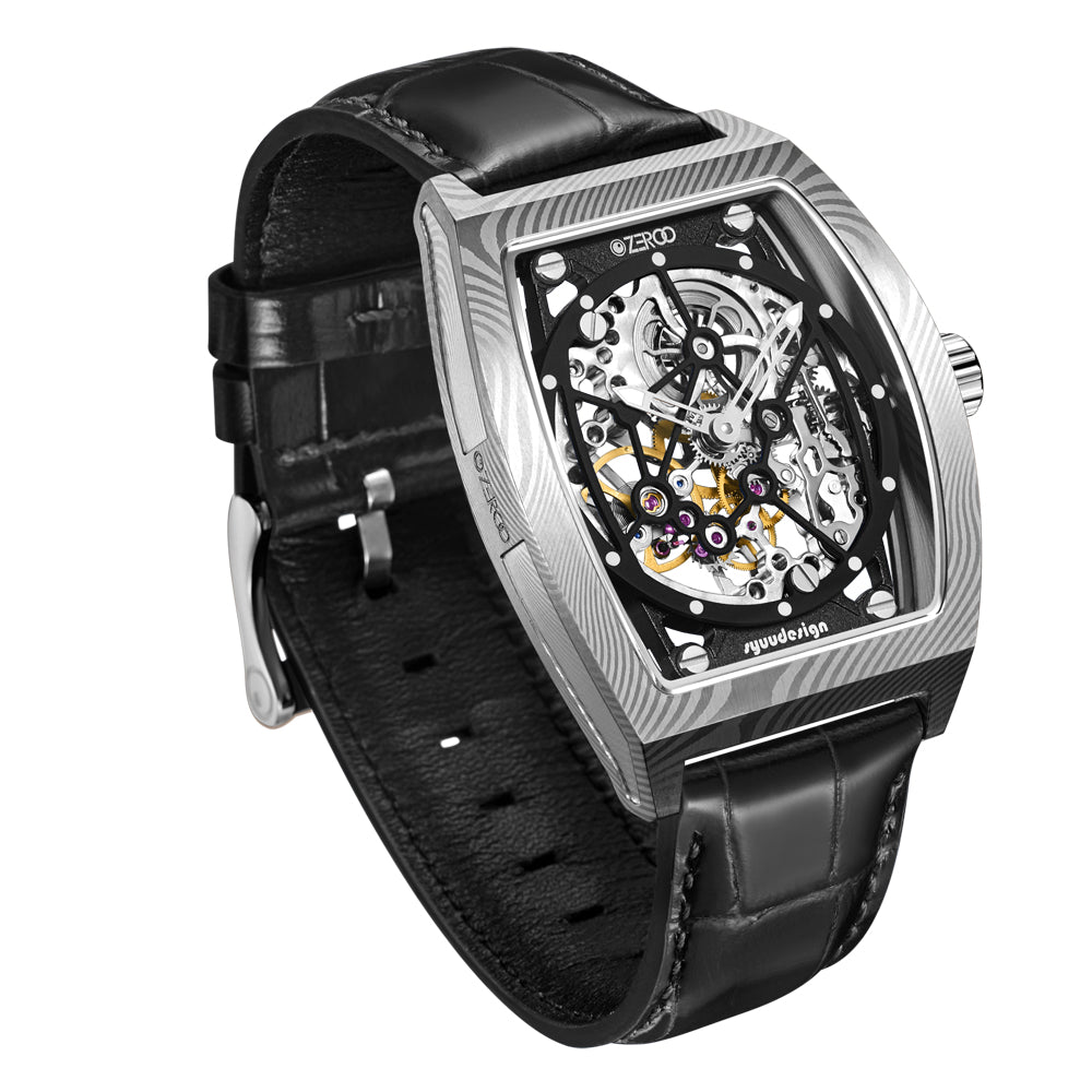 時計 ZEROO TIME M1 THE AURIGA Zeroo Time M1 Auriga Skeleton Steel and Black | King Jewelers