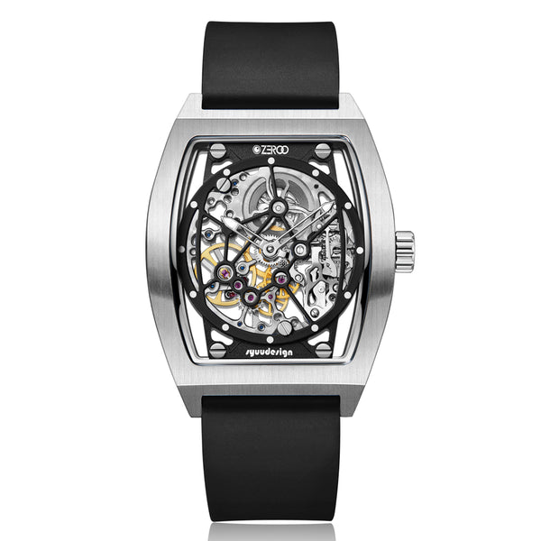 Zeroo Time M1 Auriga Skeleton Steel and Black | King Jewelers