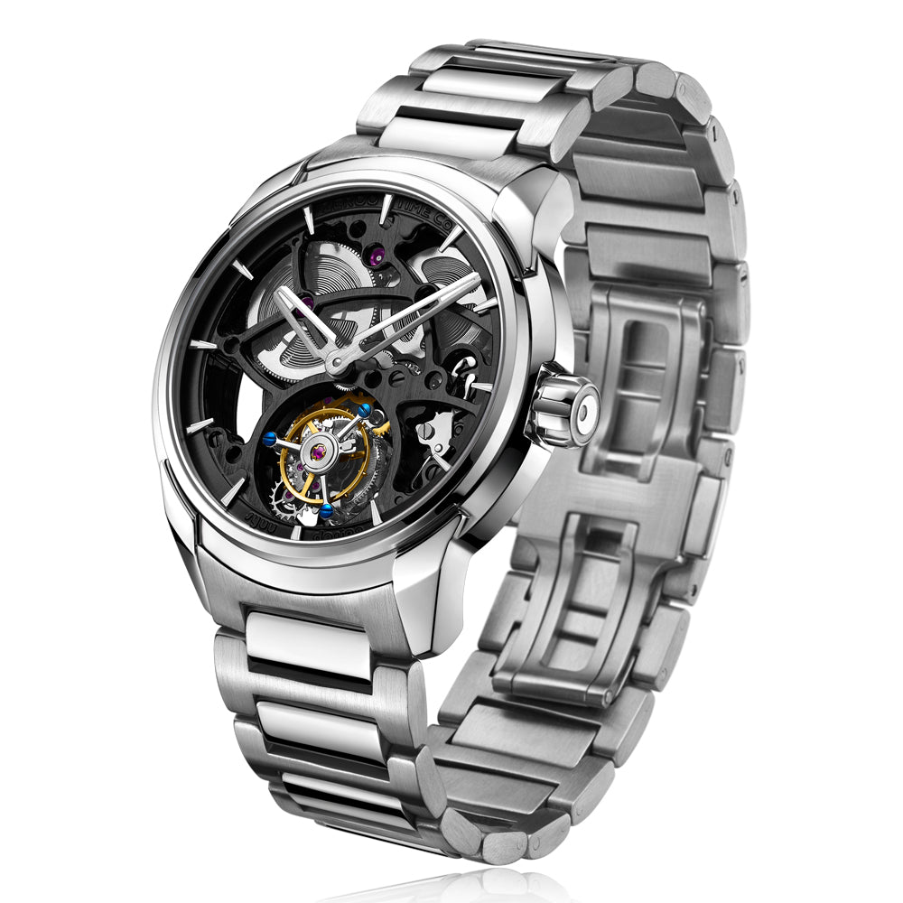 Zeroo Time T3 Leo Tourbillon Steel and Black | King Jewelers