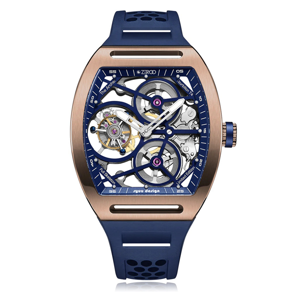 Zeroo Time T4 Archer Tourbillon Rose and Blue | King Jewelers