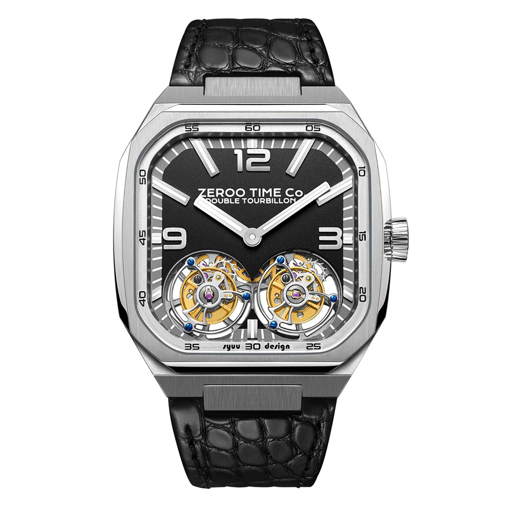 Zeroo Time DT1 Double Tourbillon Watch Steel | King Jewelers