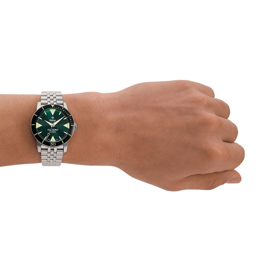 Zodiac Super Sea Wolf Skin Diver Green | King Jewelers