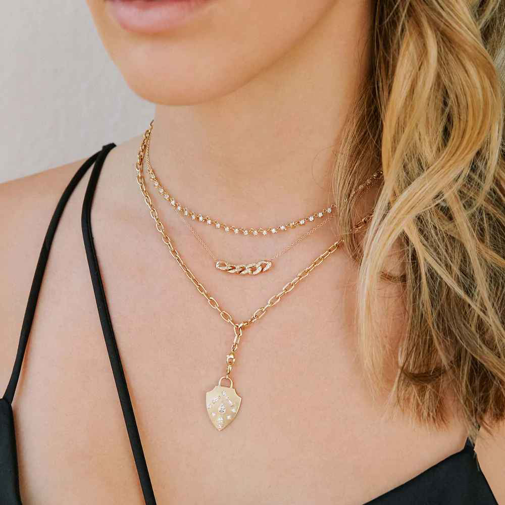 Zoe Chicco Diamond Mosaic Shield Pendant | King Jewelers
