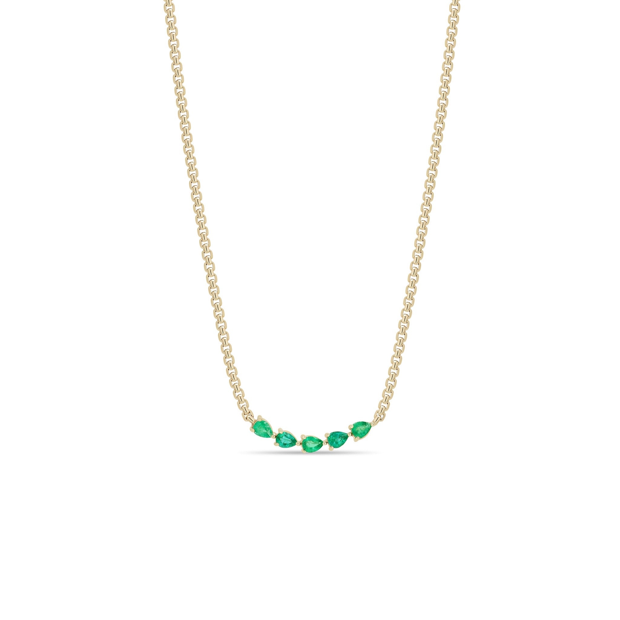 Zoe Chicco Pear Emerald Tennis Necklace | King Jewelers