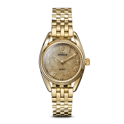 Shinola Derby 30mm Petoskey Stone Dial Gold-PVD Watch