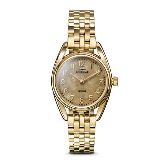 Shinola Derby 30mm Petoskey Stone Dial Gold-PVD Watch