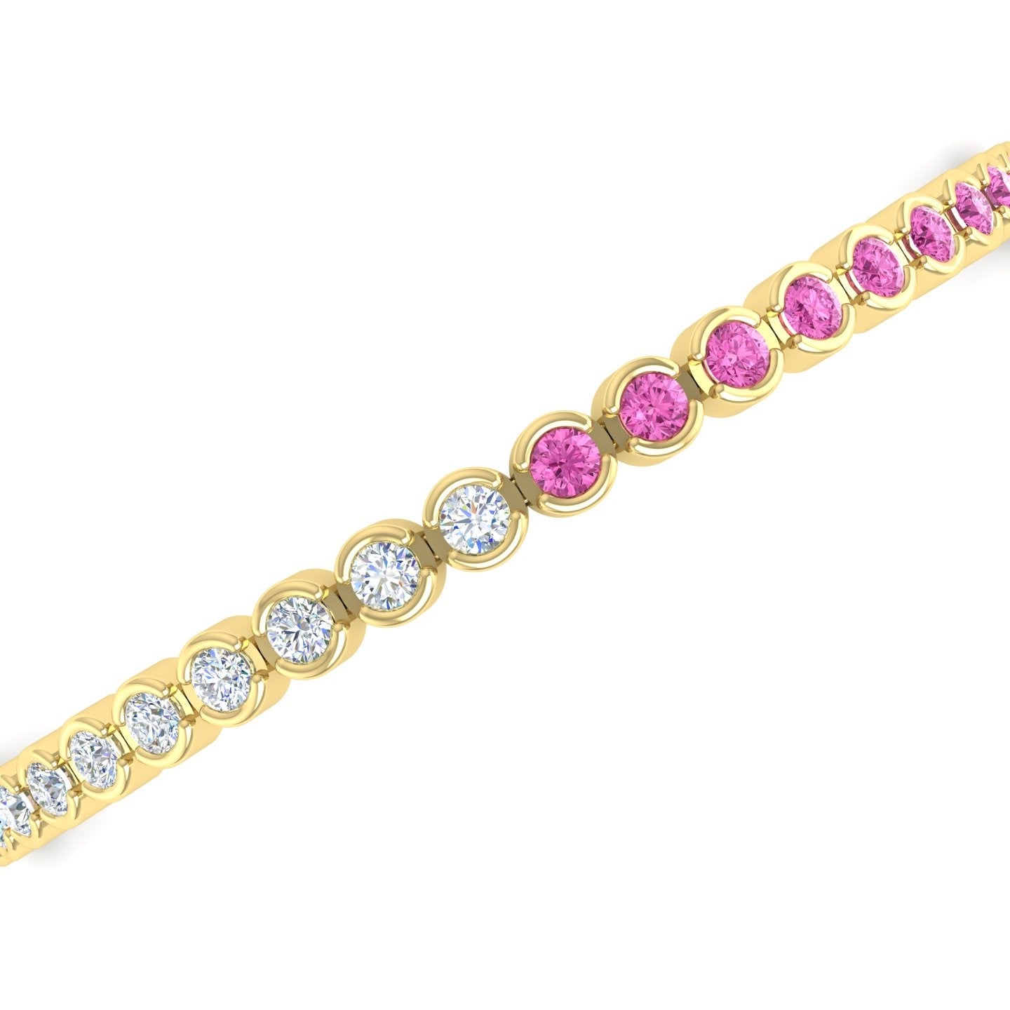 King Jewelers 14K Yellow Gold Sapphire and Diamond Bracelet