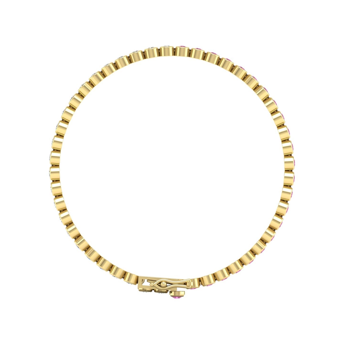 King Jewelers 14K Yellow Gold Sapphire and Diamond Bracelet