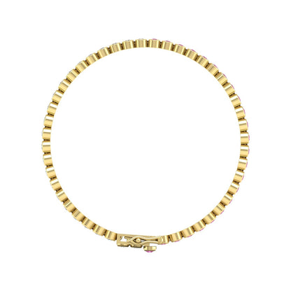 King Jewelers 14K Yellow Gold Sapphire and Diamond Bracelet