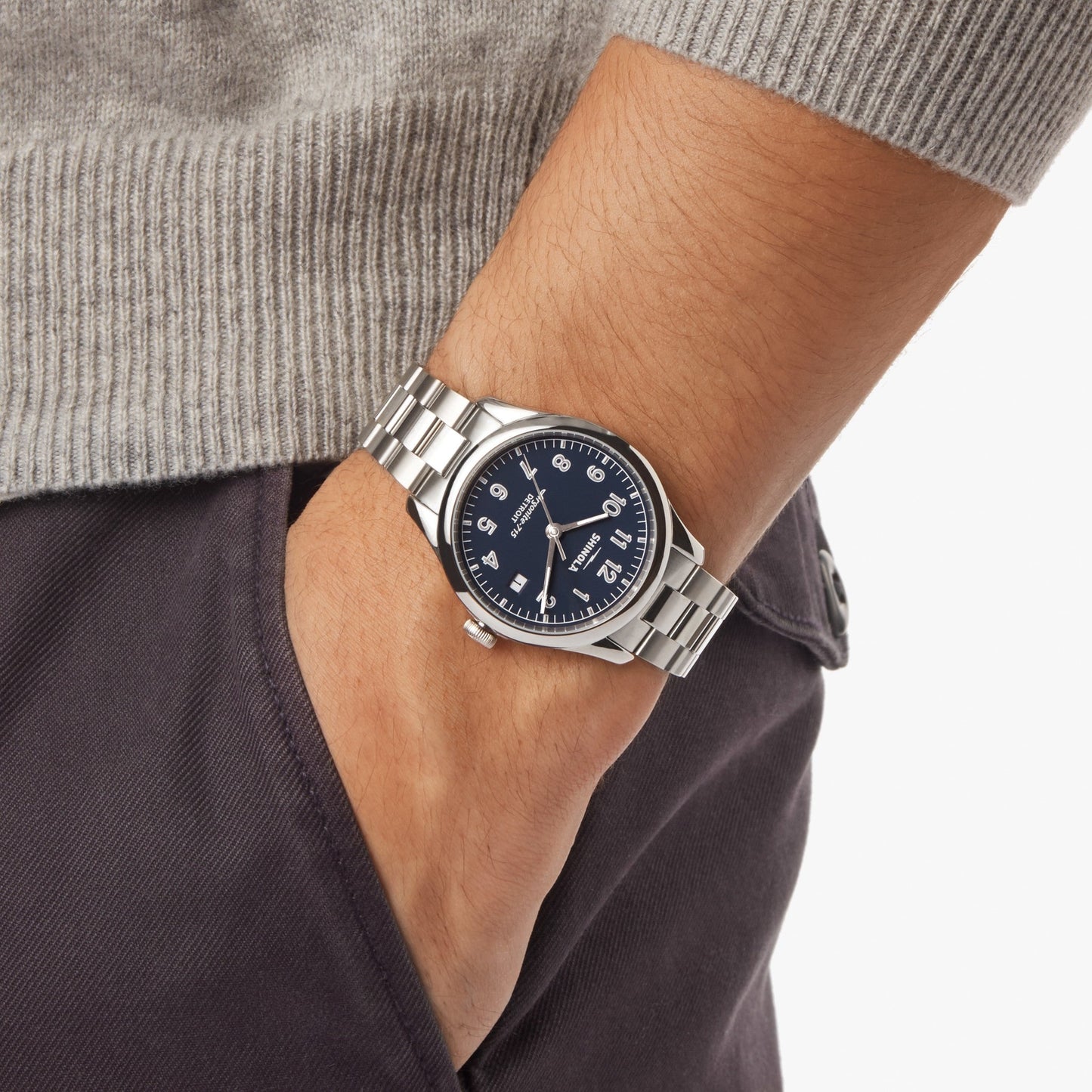 Shinola Vinton 38mm Midnight Blue Dial Stainless Steel Bracelet Watch