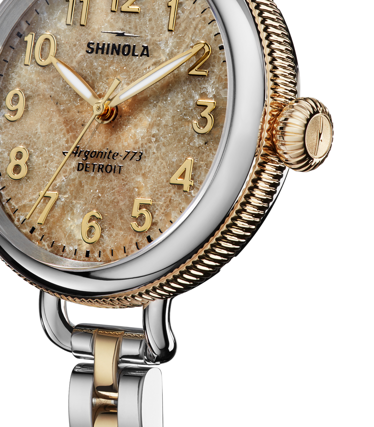 Shinola Birdy 34mm Petoskey Stone Dial Two-Tone Bracelet Watch