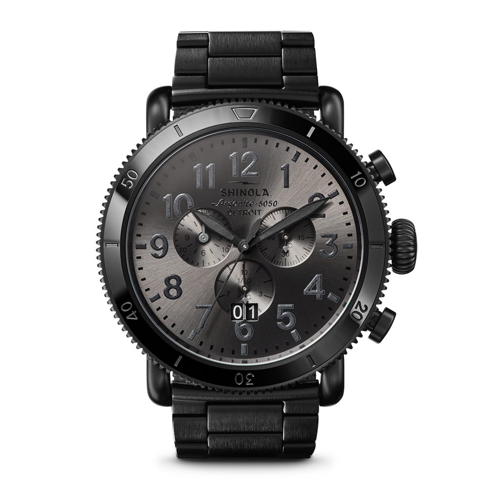 Shinola Runwell Sport Chronograph 48mm Gunmetal Dial Stainless Steel Watch