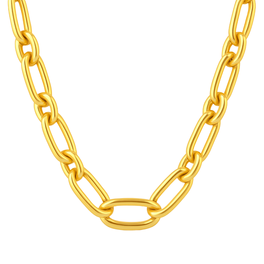 Antonio Papini 17" 18K Yellow Gold Oval Link Necklace