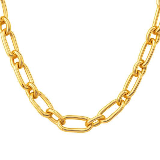 Antonio Papini 17" 18K Yellow Gold Oval Link Necklace