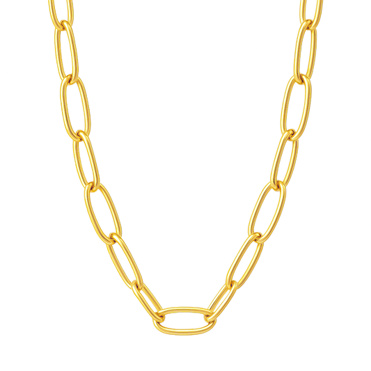 Antonio Papini 18" Oval Link Chain Necklace 18K Yellow Gold