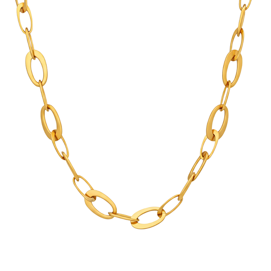 Antonio Papini 18K Yellow Gold Mixed Link Chain Necklace