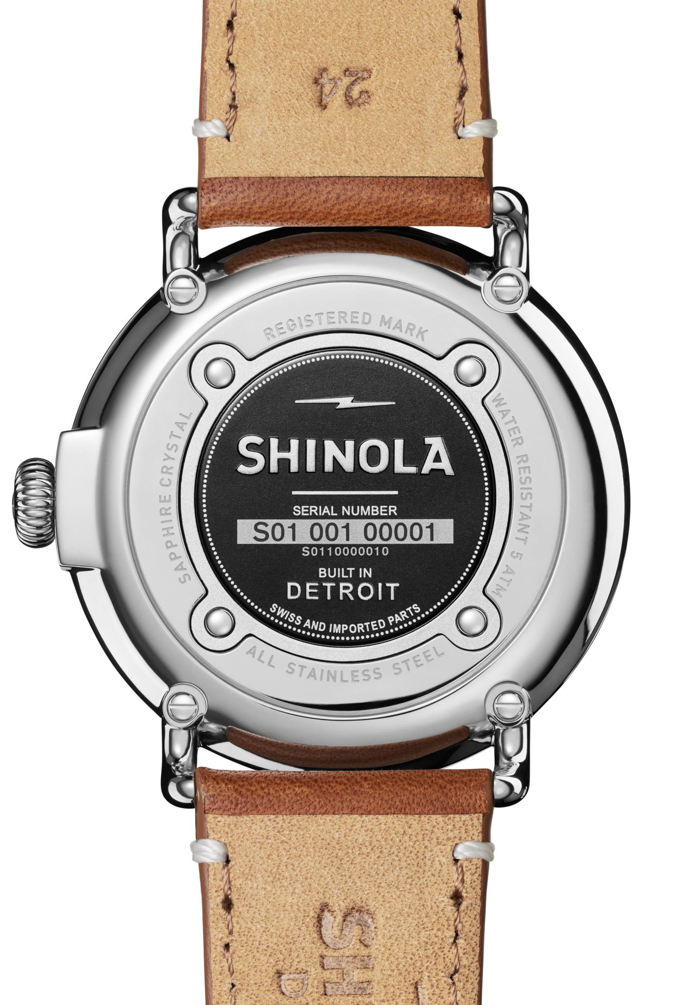 Shinola Runwell 47mm White Dial Tan Leather Strap Watch