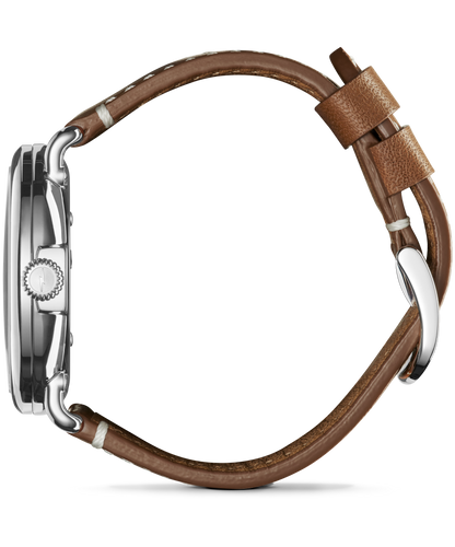 Shinola Runwell 41mm White Dial Tan Leather Strap Watch