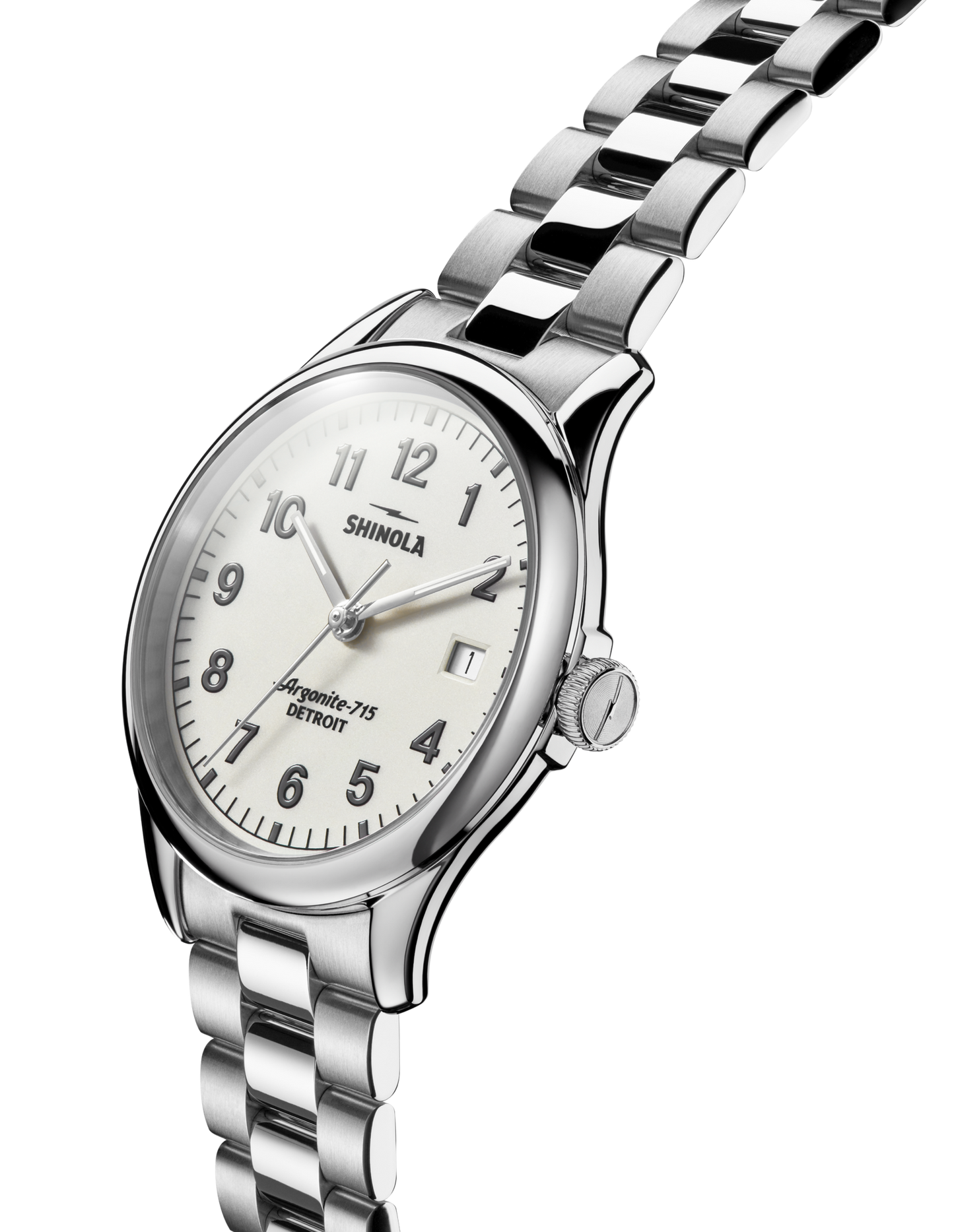 Shinola Vinton 38mm Alabaster Enamel Dial Stainless Steel Bracelet Watch