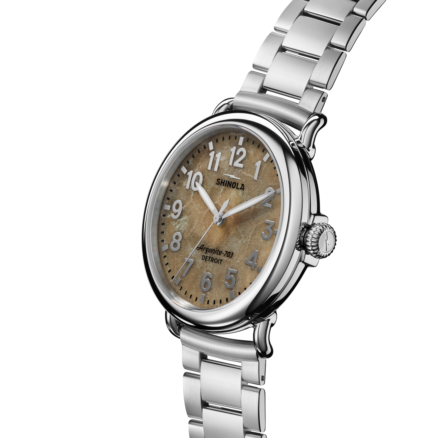 Shinola Runwell 41mm Petoskey Stone Dial Stainless Steel Bracelet Watch