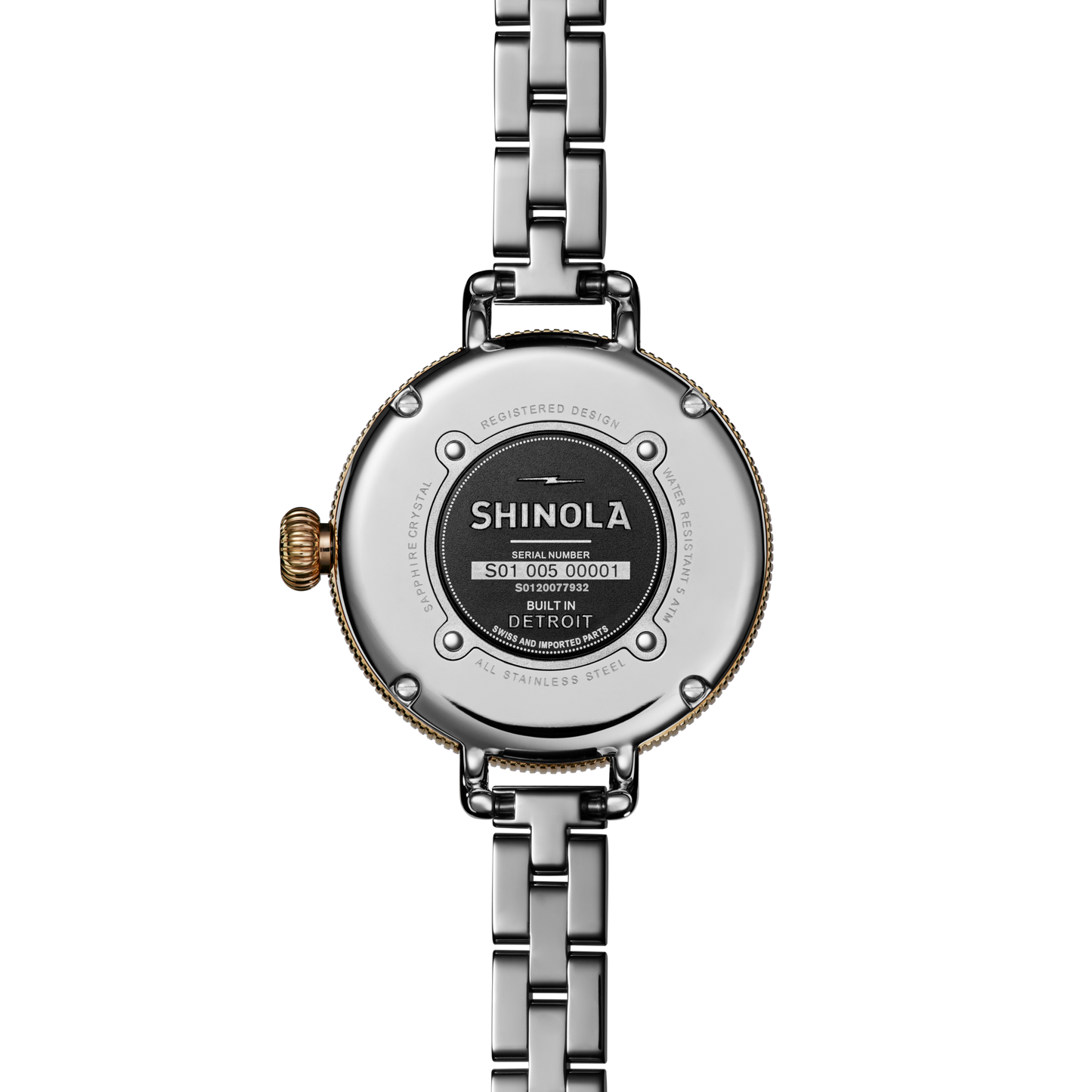 Shinola Birdy 34mm Mother of Pearl Dial Two-Tone Bracelet Watch
