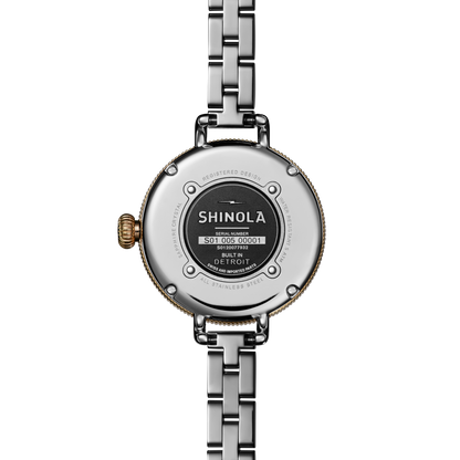 Shinola Birdy 34mm Mother of Pearl Dial Two-Tone Bracelet Watch