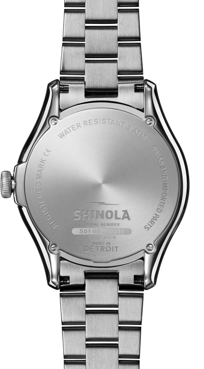 Shinola Vinton 38mm Black Dial Stainless Steel Bracelet Watch