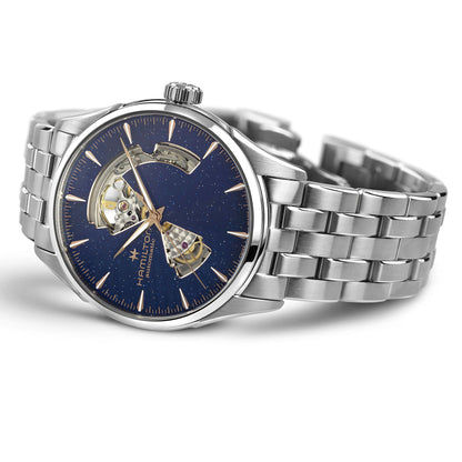 Hamilton Jazzmaster Open Heart Auto 42mm Blue Dial Steel Bracelet Watch