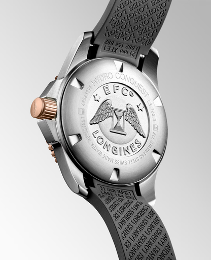 Longines HydroConquest 43mm Sunray Grey Rubber Watch