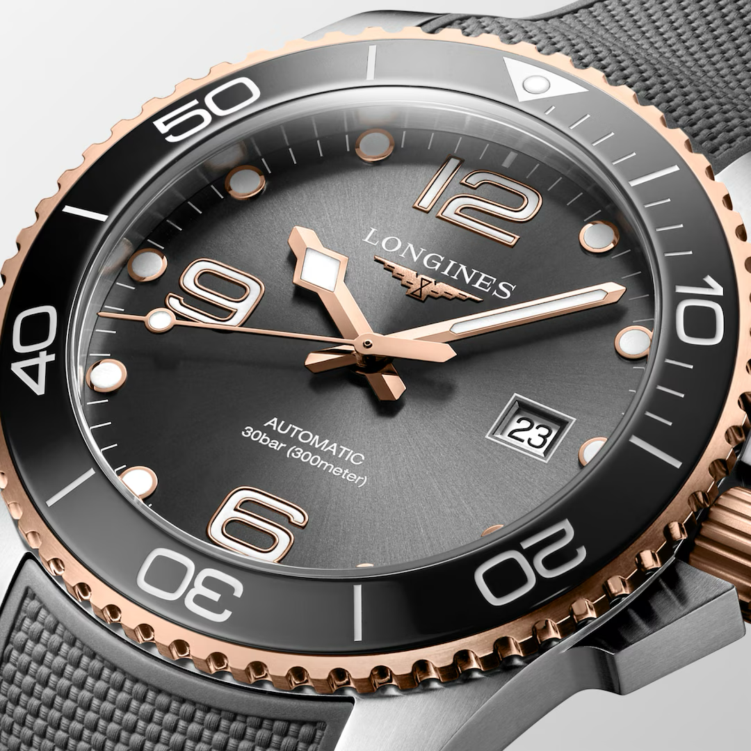 Longines HydroConquest 43mm Sunray Grey Rubber Watch