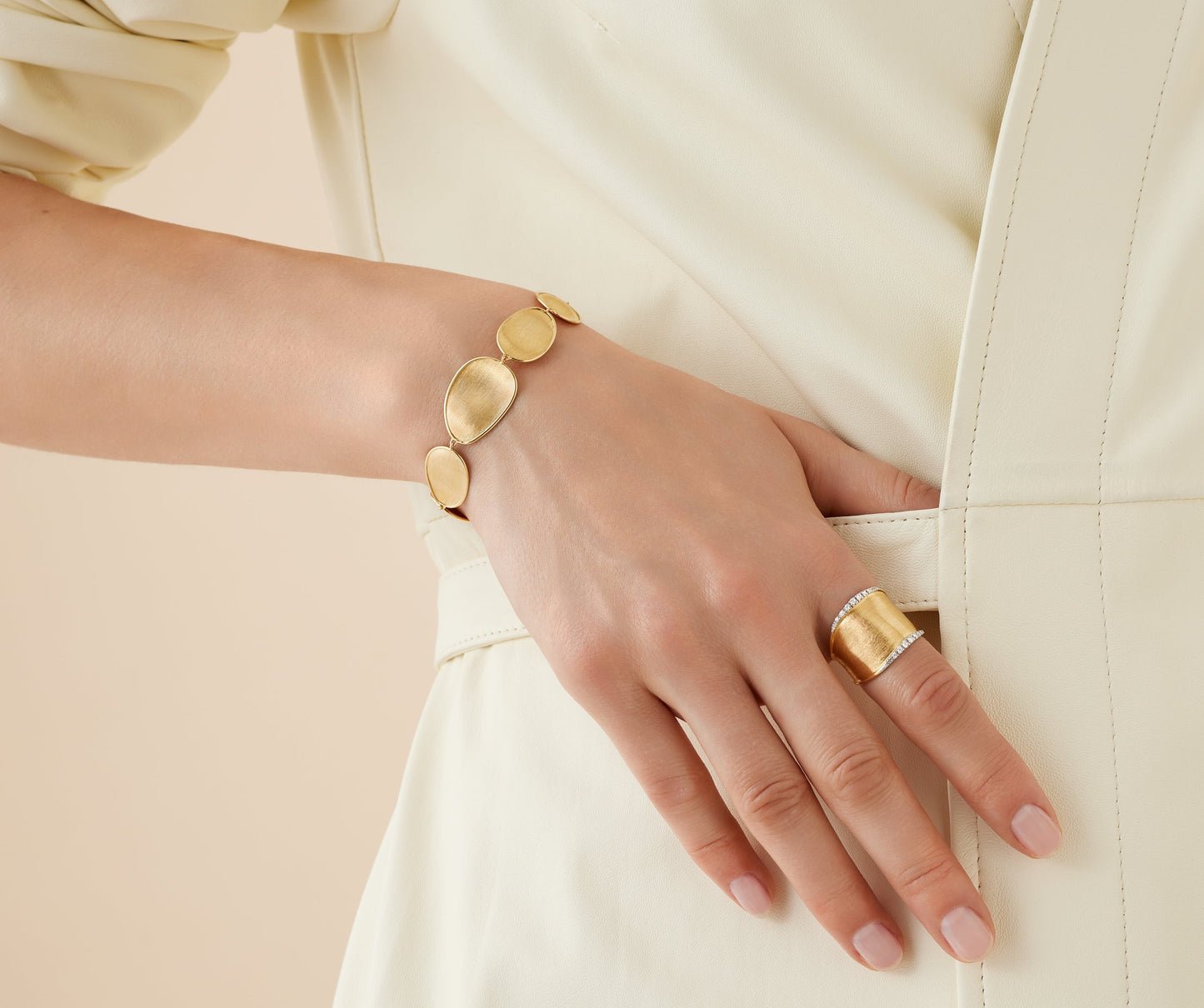Marco Bicego Lunaria Diamond Ring 18K Yellow Gold