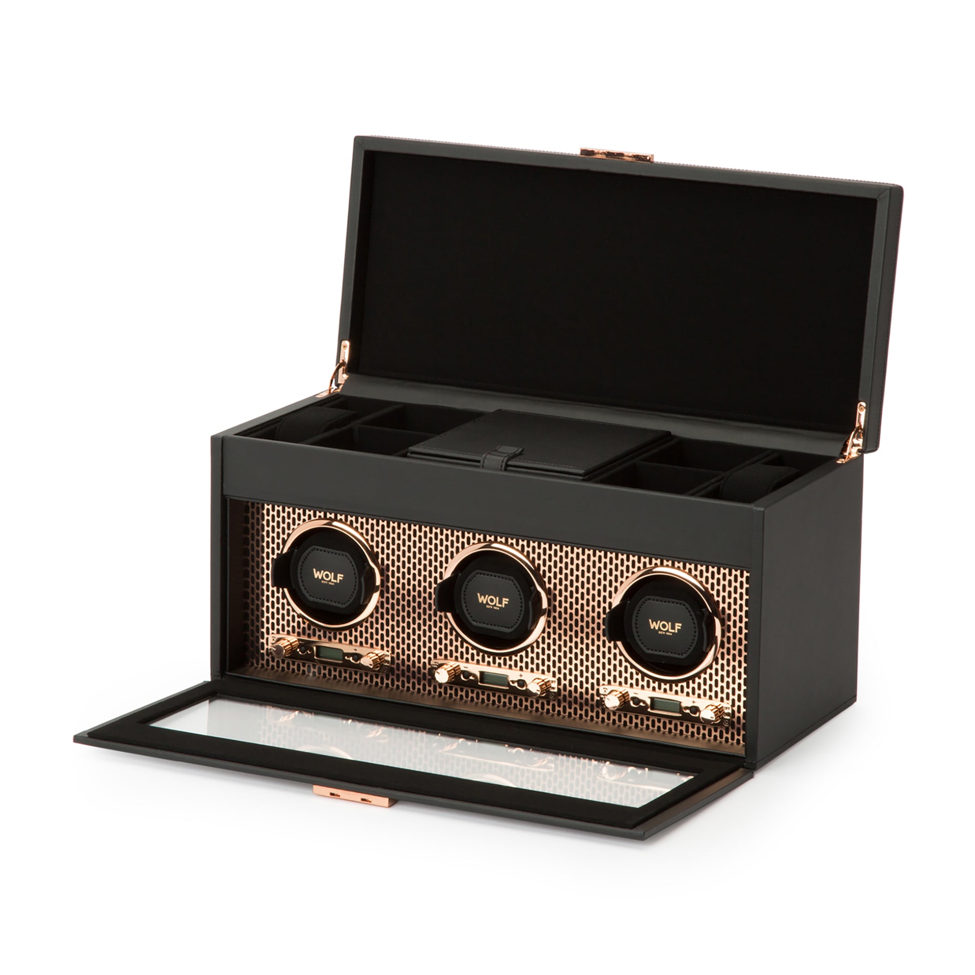 Axis Triple Watch Winder With Storage