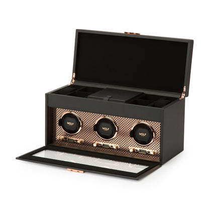Axis Triple Watch Winder With Storage