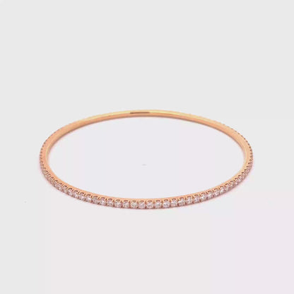 A. Link 3.32ct Diamond Bangle Bracelet 18K Rose Gold