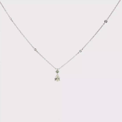 King Jewelers Platinum Pendant Necklace With 1.30 CTW Mixed-Cut Diamonds