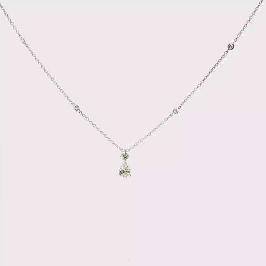 King Jewelers Platinum Pendant Necklace With 1.30 CTW Mixed-Cut Diamonds