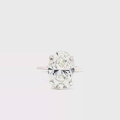 KJ5 Platinum GIA Certified 5.15ct Oval Diamond Solitaire Engagement Ring