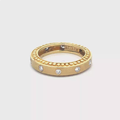King Jewelers Diamond Band Ring 18K Yellow Gold