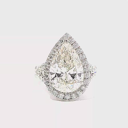 KJ5 Platinum GIA Certified 6.78ct Pear Shape Diamond Engagement Ring