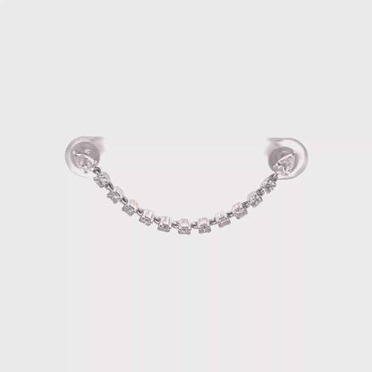 King Jewelers Diamond Chain Earring for Double Piercing