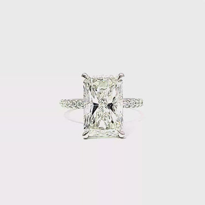 KJ5 Platinum GIA Certified 5.98ct Radiant Cut Classic Diamond Engagement Ring