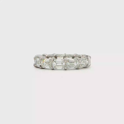 KJ5 Platinum 6.53ct Emerald Diamond Eternity Band
