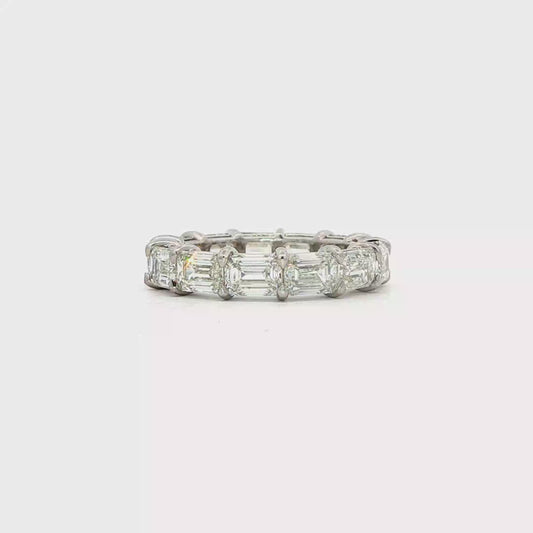 KJ5 Platinum 6.53ct Emerald Diamond Eternity Band