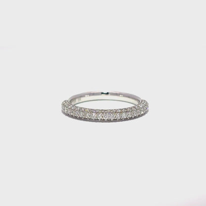 King Jewelers Diamond and White Enamel Ring 18K White Gold
