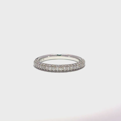 King Jewelers Diamond and Black Enamel Ring 18K White Gold