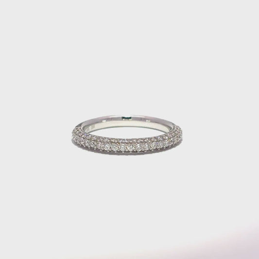 King Jewelers Diamond and Black Enamel Ring 18K White Gold