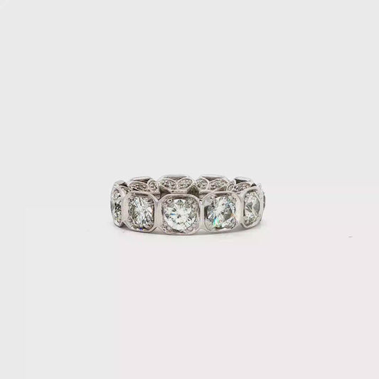 KJ5 18K White Gold 4.70ct Diamond Eternity Band