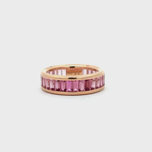Jane Taylor Cirque Pink Ombre Tourmaline Eternity Band 14K Rose Gold