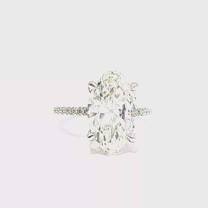 KJ5 Platinum GIA Certified 5.21ct Oval Cut Diamond Engagement Ring