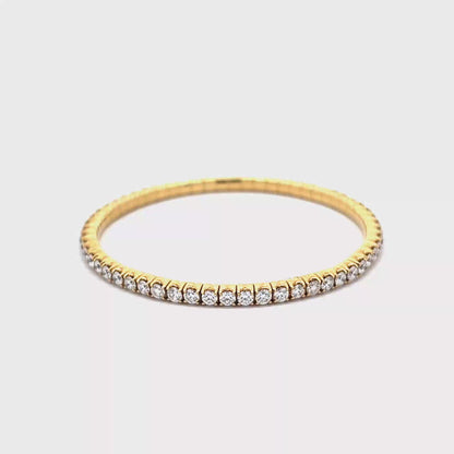 King Jewelers 5.42ct Diamond Flex Bracelet 18K Yellow Gold
